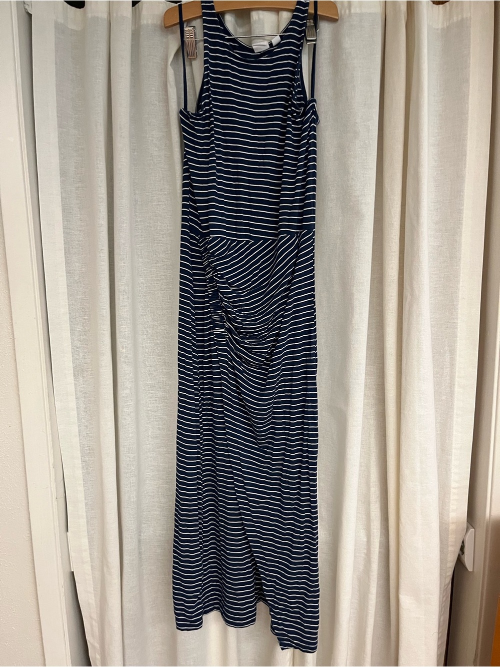 GAP Navy and White Striped Sleeveless Maxi Dress